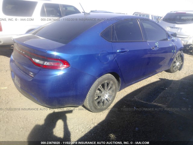 1C3CDFBB9ED768521 - 2014 DODGE DART SXT BLUE photo 4