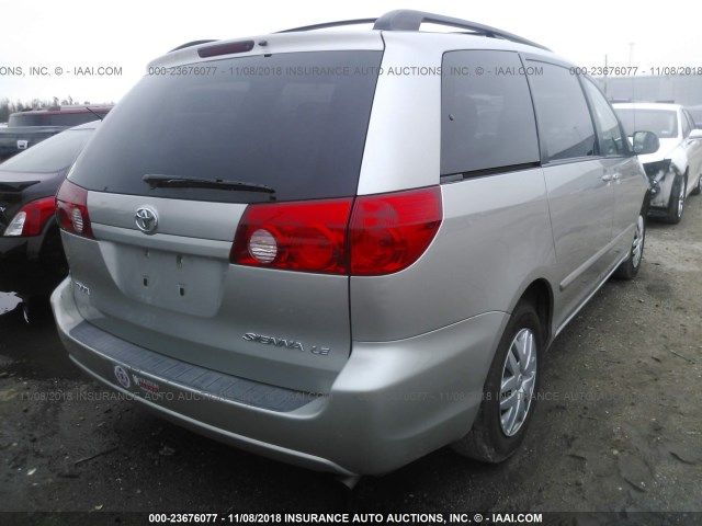 5TDZK23C28S169304 - 2008 TOYOTA SIENNA CE/LE SILVER photo 4