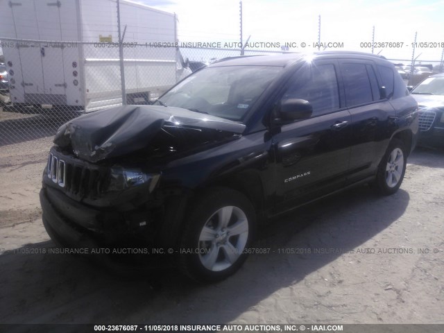 1C4NJCBA9GD742989 - 2016 JEEP COMPASS SPORT BLACK photo 2