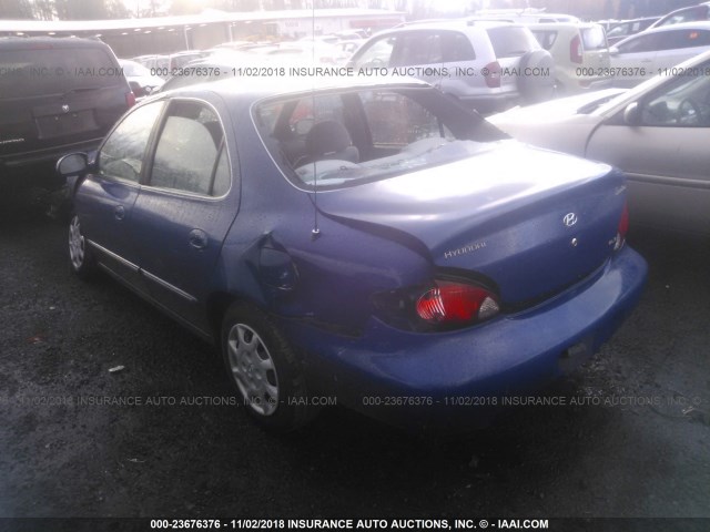 KMHJF35F7YU034096 - 2000 HYUNDAI ELANTRA GLS BLUE photo 3