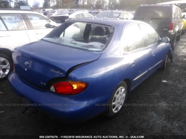 KMHJF35F7YU034096 - 2000 HYUNDAI ELANTRA GLS BLUE photo 4