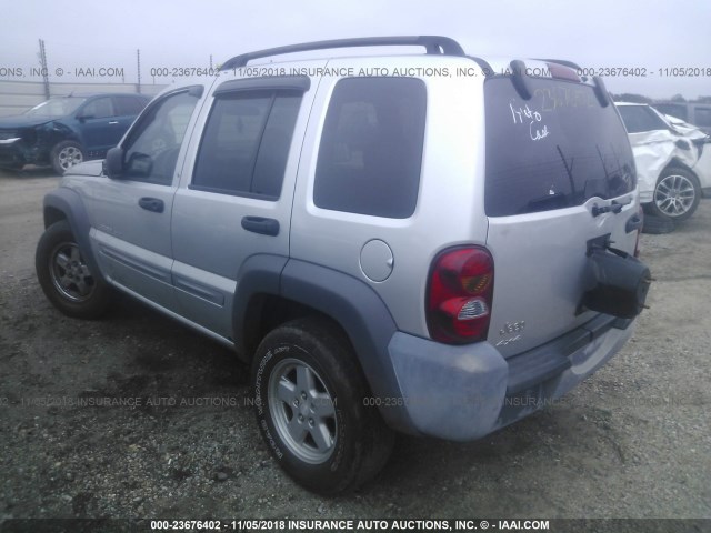 1J4GL48K53W529359 - 2003 JEEP LIBERTY SPORT/FREEDOM SILVER photo 3