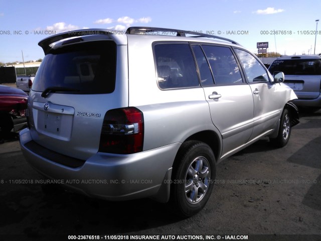 JTEEP21A170218734 - 2007 TOYOTA HIGHLANDER SPORT/LIMITED SILVER photo 4