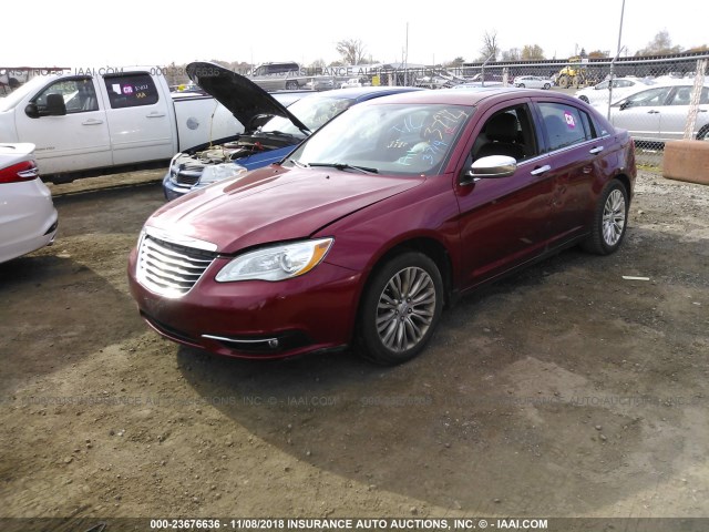 1C3CCBCG1DN593714 - 2013 CHRYSLER 200 LIMITED RED photo 2