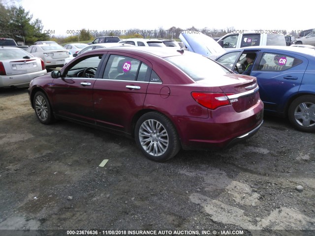 1C3CCBCG1DN593714 - 2013 CHRYSLER 200 LIMITED RED photo 3