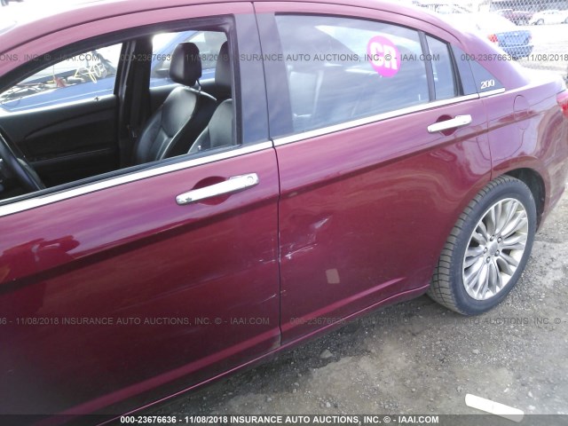 1C3CCBCG1DN593714 - 2013 CHRYSLER 200 LIMITED RED photo 6