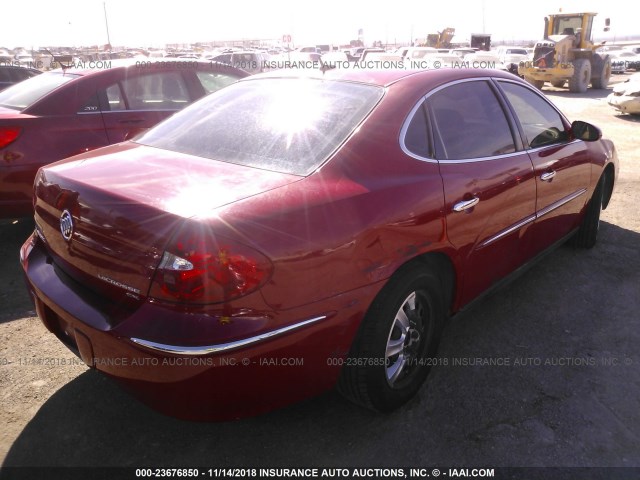 2G4WC582681140649 - 2008 BUICK LACROSSE CX RED photo 4