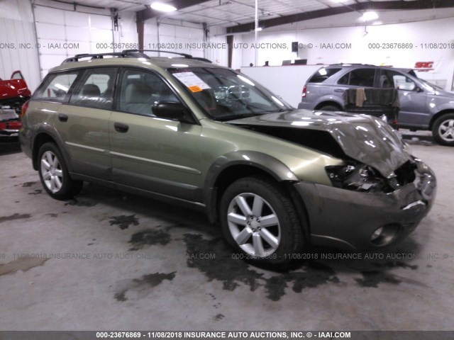 4S4BP61C066316418 - 2006 SUBARU LEGACY OUTBACK 2.5I GREEN photo 1