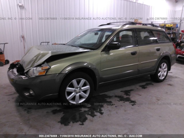 4S4BP61C066316418 - 2006 SUBARU LEGACY OUTBACK 2.5I GREEN photo 2