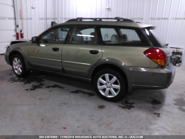 4S4BP61C066316418 - 2006 SUBARU LEGACY OUTBACK 2.5I GREEN photo 3