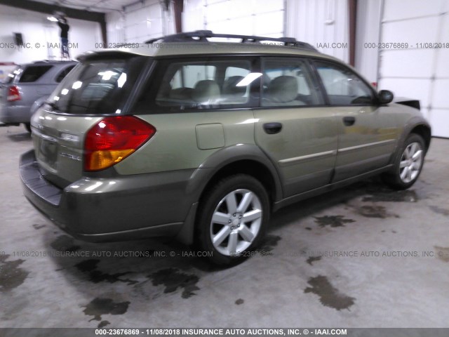 4S4BP61C066316418 - 2006 SUBARU LEGACY OUTBACK 2.5I GREEN photo 4