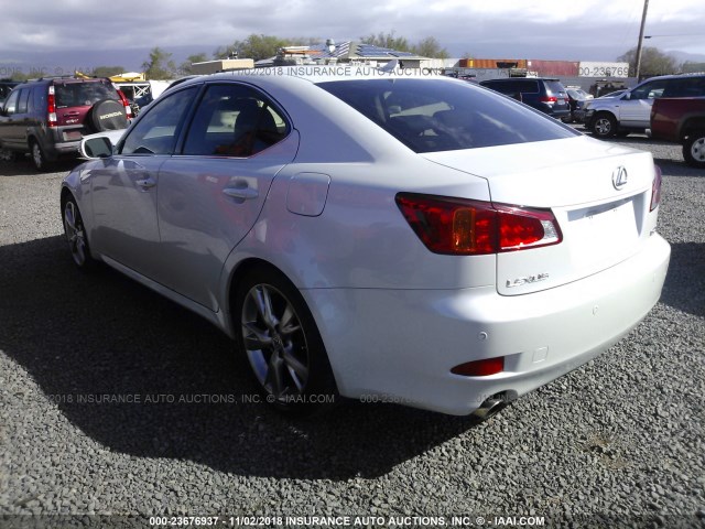 JTHBK262595101265 - 2009 LEXUS IS 250 WHITE photo 3