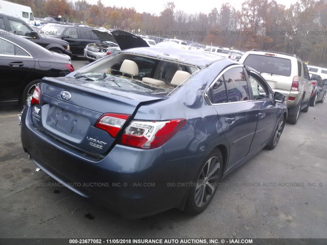 4S3BNAL63F3055257 - 2015 SUBARU LEGACY 2.5I LIMITED BLUE photo 4