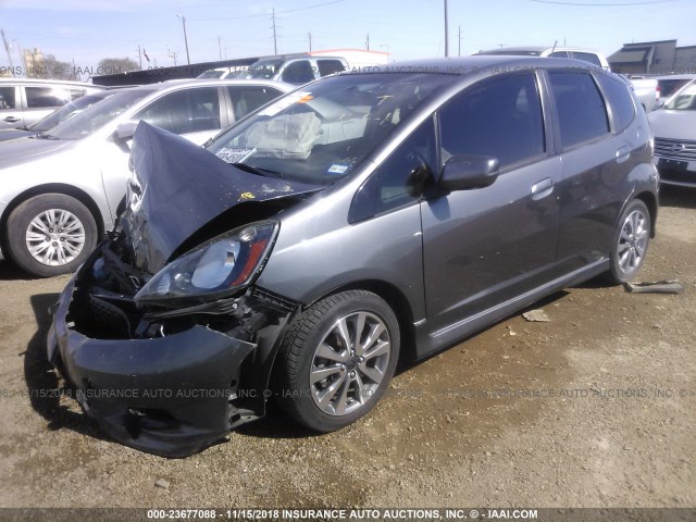 JHMGE8H61DC043398 - 2013 HONDA FIT SPORT GRAY photo 2