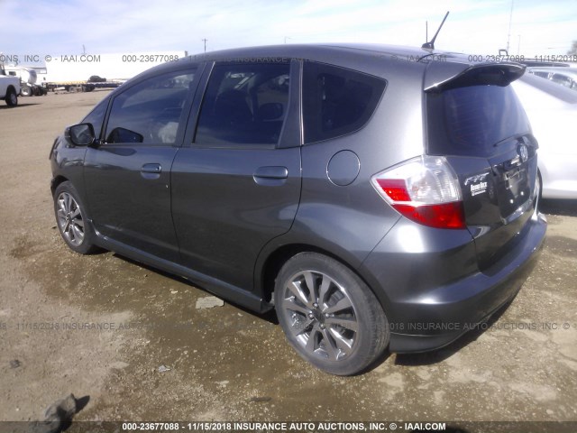 JHMGE8H61DC043398 - 2013 HONDA FIT SPORT GRAY photo 3