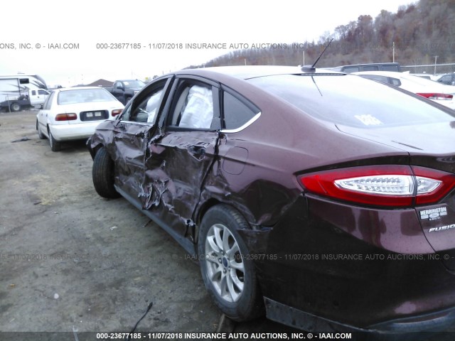 3FA6P0G72FR180265 - 2015 FORD FUSION S MAROON photo 6