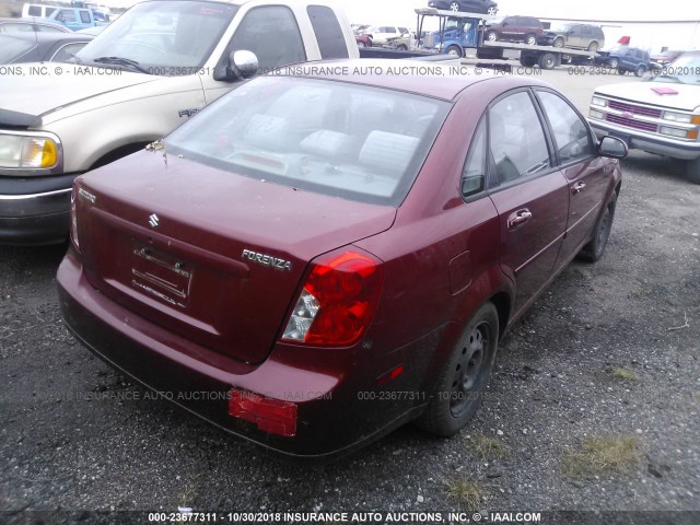 KL5JD56Z47K620978 - 2007 SUZUKI FORENZA MAROON photo 4