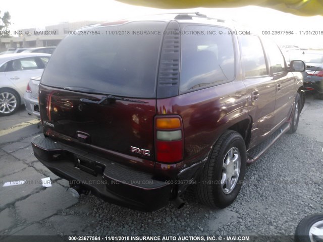 1GKEK63U13J242655 - 2003 GMC YUKON DENALI BURGUNDY photo 4