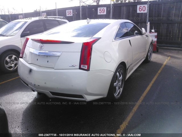 1G6DV1EPXB0161833 - 2011 CADILLAC CTS-V WHITE photo 4