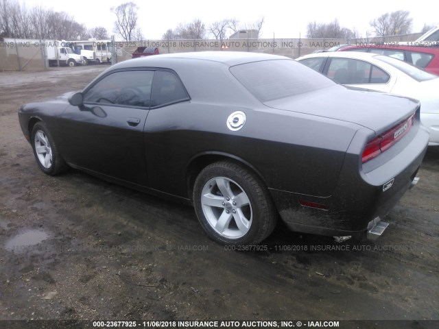 2C3CDYAG2DH704332 - 2013 DODGE CHALLENGER SXT GRAY photo 3