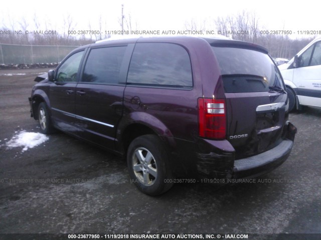 2D8HN541X9R573366 - 2009 DODGE GRAND CARAVAN SXT MAROON photo 3