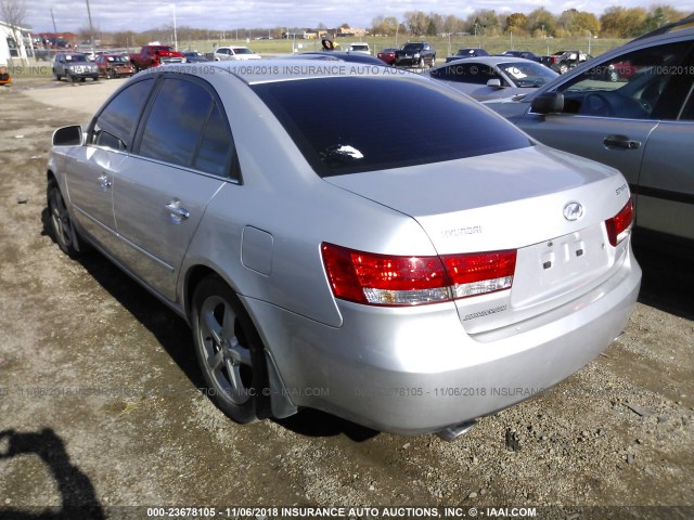 5NPEU46F06H046842 - 2006 HYUNDAI SONATA GLS/LX SILVER photo 3