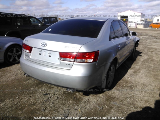 5NPEU46F06H046842 - 2006 HYUNDAI SONATA GLS/LX SILVER photo 4