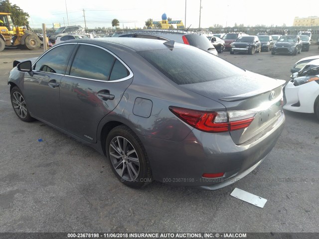 JTHBW1GG9G2117847 - 2016 LEXUS ES 300H GRAY photo 3