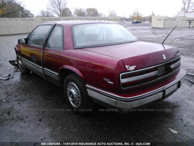 2G4WD14T4K1464372 - 1989 BUICK REGAL LIMITED RED photo 3