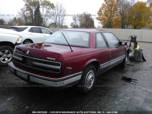 2G4WD14T4K1464372 - 1989 BUICK REGAL LIMITED RED photo 4