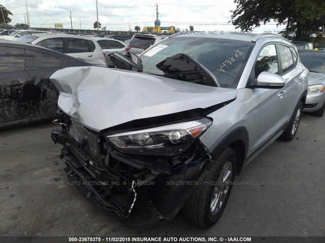 KM8J33A41JU743223 - 2018 HYUNDAI TUCSON SEL/SEL PLUS SILVER photo 2