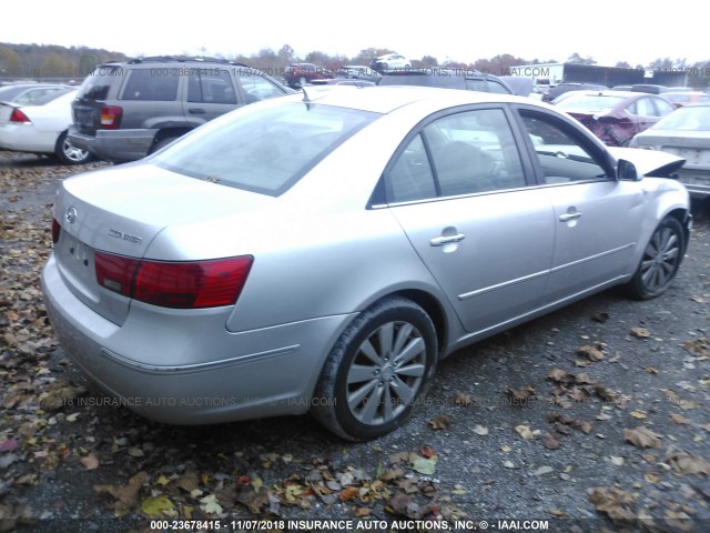 5NPEU46C69H485652 - 2009 HYUNDAI SONATA SE/LIMITED SILVER photo 4