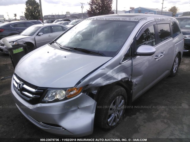 5FNRL5H61EB058874 - 2014 HONDA ODYSSEY EXL SILVER photo 2