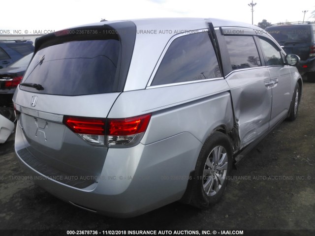 5FNRL5H61EB058874 - 2014 HONDA ODYSSEY EXL SILVER photo 4