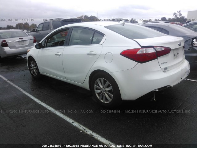 KNAFX4A85E5051521 - 2014 KIA FORTE EX WHITE photo 3