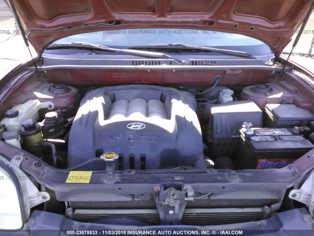 KM8SC13DX3U405683 - 2003 HYUNDAI SANTA FE GLS/LX RED photo 10