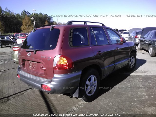 KM8SC13DX3U405683 - 2003 HYUNDAI SANTA FE GLS/LX RED photo 4