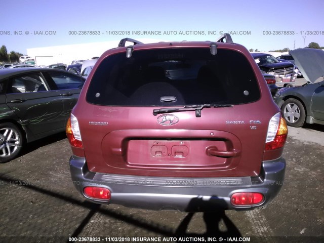 KM8SC13DX3U405683 - 2003 HYUNDAI SANTA FE GLS/LX RED photo 6