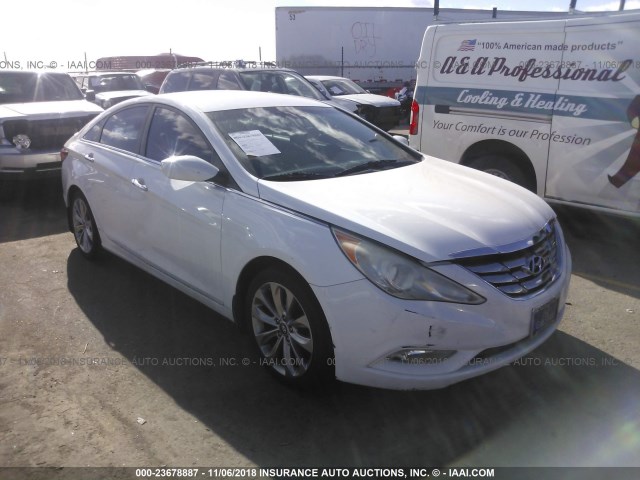 5NPEC4AB6DH534102 - 2013 HYUNDAI SONATA SE/LIMITED WHITE photo 1