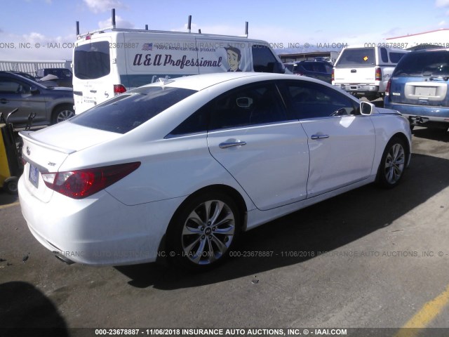 5NPEC4AB6DH534102 - 2013 HYUNDAI SONATA SE/LIMITED WHITE photo 4