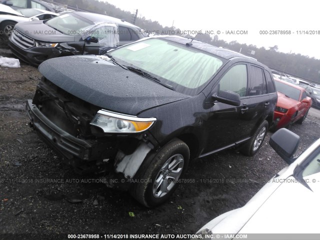 2FMDK3JC8EBB84949 - 2014 FORD EDGE SEL BLACK photo 2