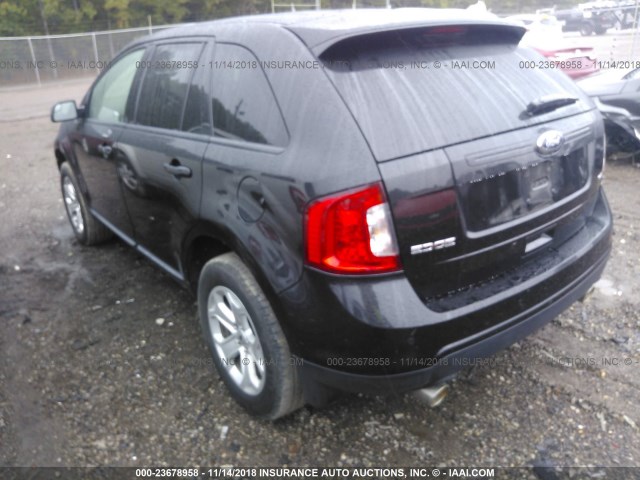 2FMDK3JC8EBB84949 - 2014 FORD EDGE SEL BLACK photo 3