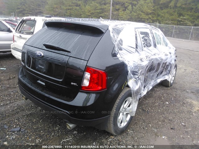 2FMDK3JC8EBB84949 - 2014 FORD EDGE SEL BLACK photo 4