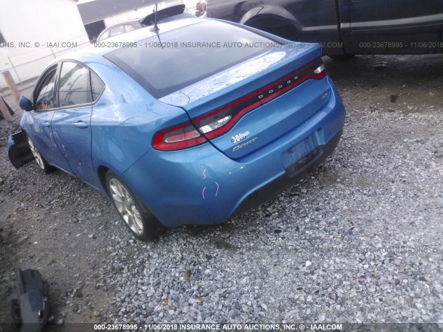 1C3CDFBB0FD351502 - 2015 DODGE DART SXT BLUE photo 3