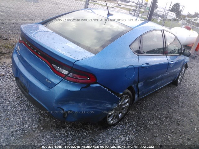 1C3CDFBB0FD351502 - 2015 DODGE DART SXT BLUE photo 4