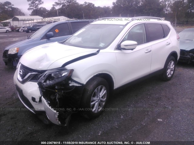 5N1AT2MM6GC911667 - 2016 NISSAN ROGUE S/SL/SV WHITE photo 2