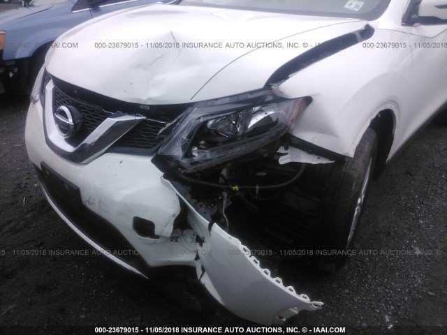 5N1AT2MM6GC911667 - 2016 NISSAN ROGUE S/SL/SV WHITE photo 6