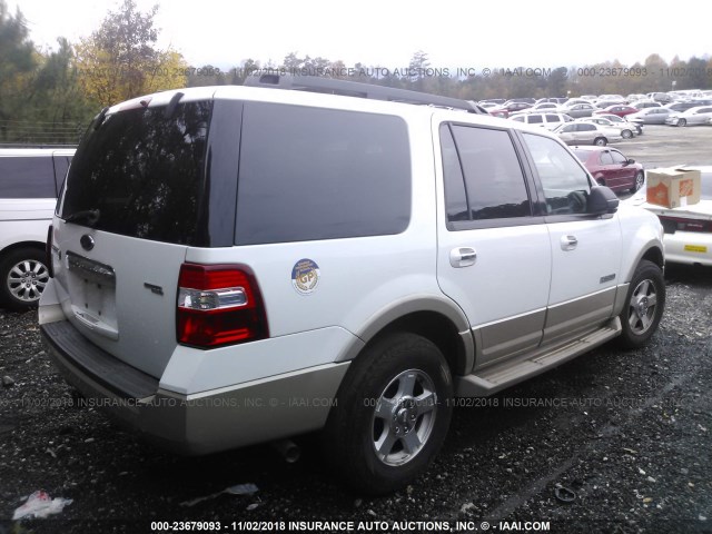 1FMFU17567LA73268 - 2007 FORD EXPEDITION EDDIE BAUER WHITE photo 4