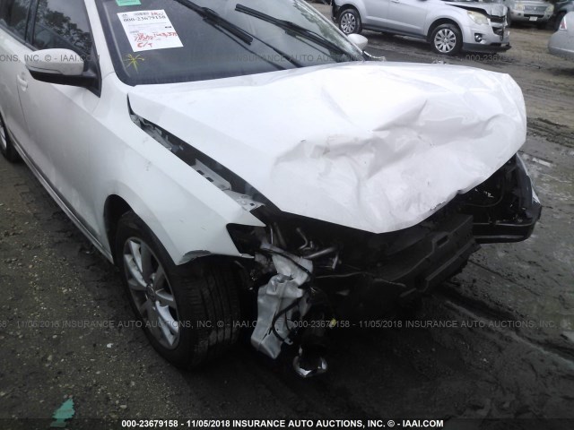 3VWDZ7AJ6BM046517 - 2011 VOLKSWAGEN JETTA SE WHITE photo 6