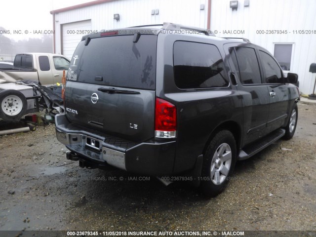 5N1BA08A07N709376 - 2007 NISSAN ARMADA SE/LE GRAY photo 4